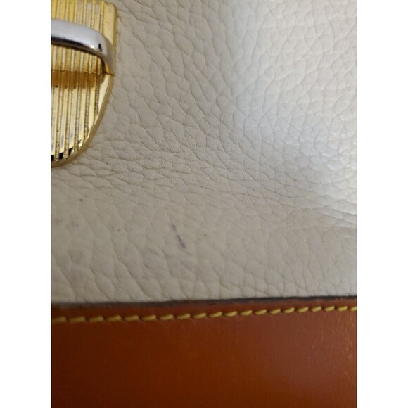 Dooney & Bourke Saddle Bag AWL Leather Push Lock Flap Bag Creme Tan Shoulder - Picture 7 of 13